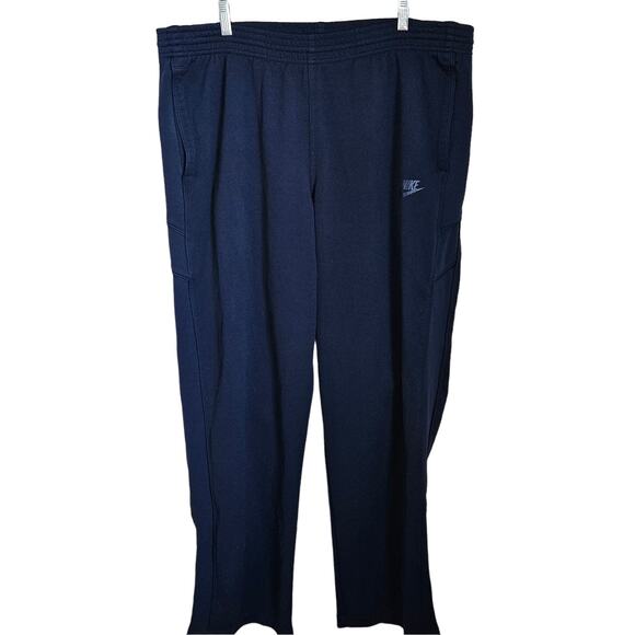 VTG Nike Sweatpants Active Mens Size XXL 2XL Navy Blue Ankle Zippers Drawstring - Picture 1 of 11